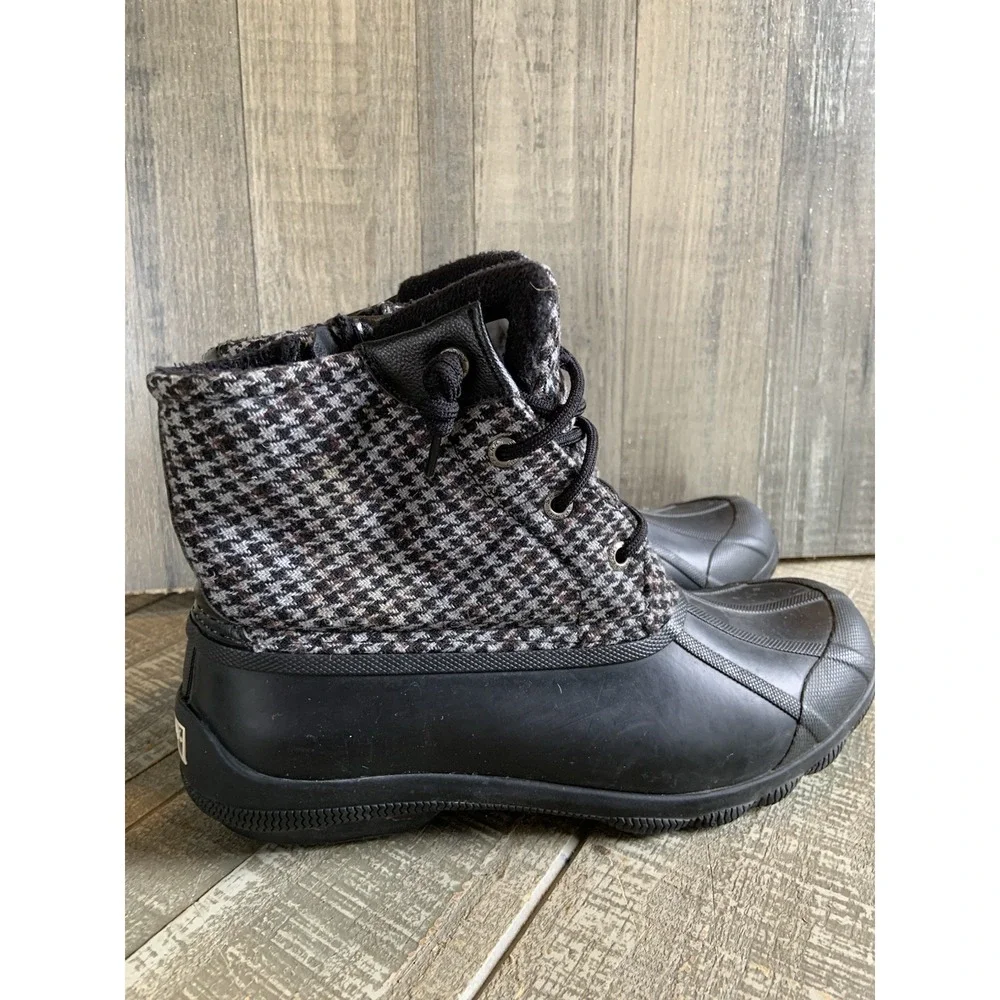 Sperry Women's Felted Wool Duck Boots Size‎ 7.5 M WOOL WATERPROOF BOOTS Black
